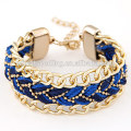 Top selling men's braided leather wrap charm hand made bracelet